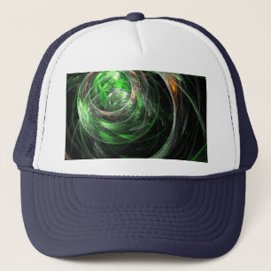 Around the World Green Abstract Art Hat