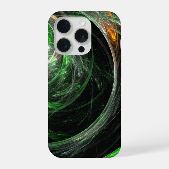 Around the World Green Abstract Art iPhone Case (Back)