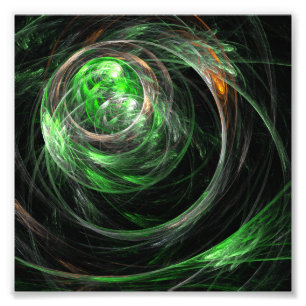 Around the World Green Abstract Art Photo Print