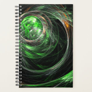 Around the World Green Abstract Art Planner
