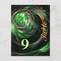 Around the World Green Table Number Postcard