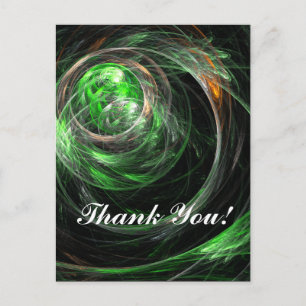 Around the World Green Thank You Postcard