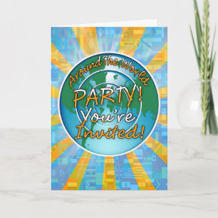 Around the world party with Globe Invitation