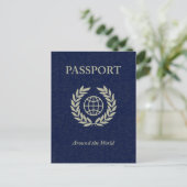 around the world : passport invitation postcard (Standing Front)