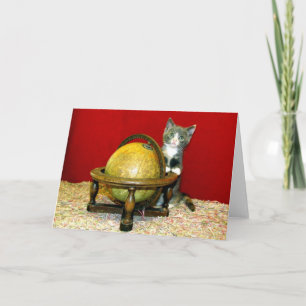 Around the World Rescue Kitty Greeting Card