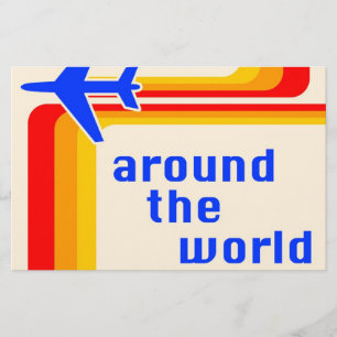 around the world : retro stripes flyer