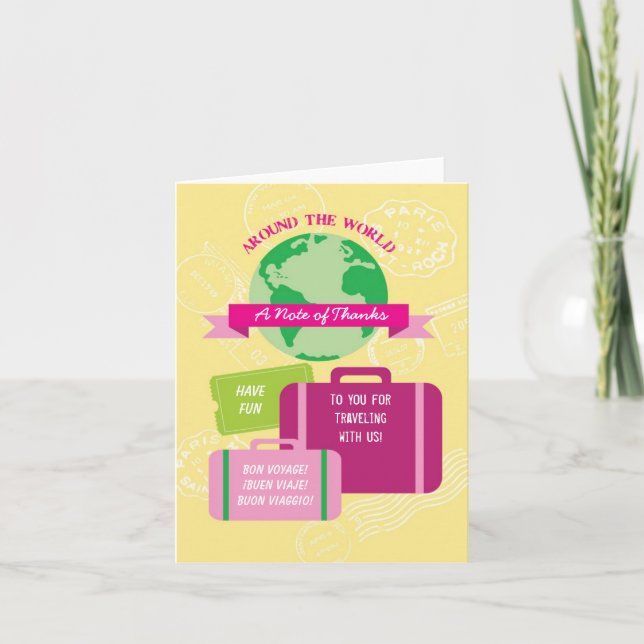 Around The World Thank You Card (Front)