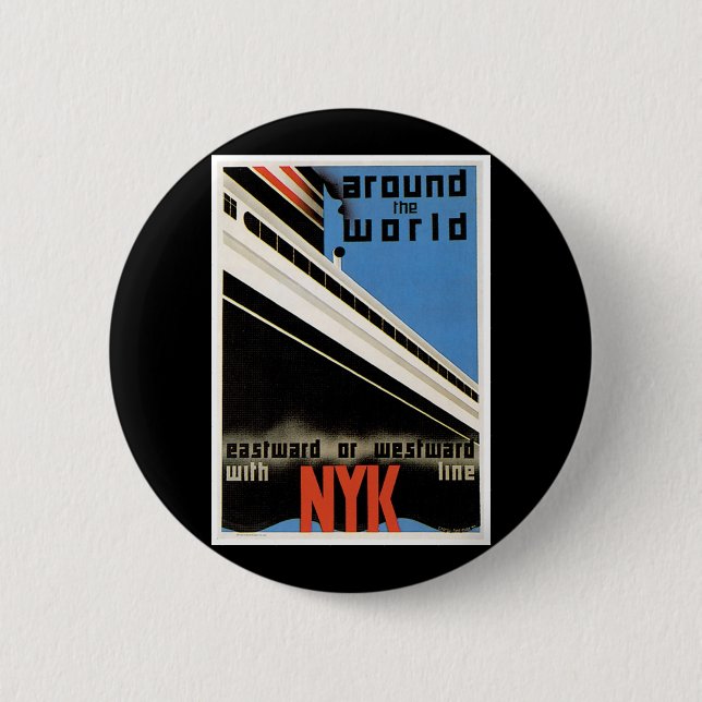 Around the World with NYK 6 Cm Round Badge (Front)