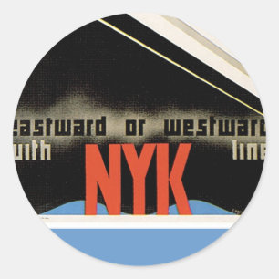Around the World with NYK Classic Round Sticker