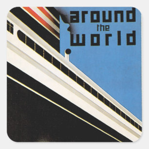 Around the World with NYK Square Sticker