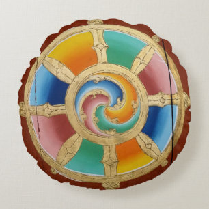 Around zen kissing life wheel round cushion