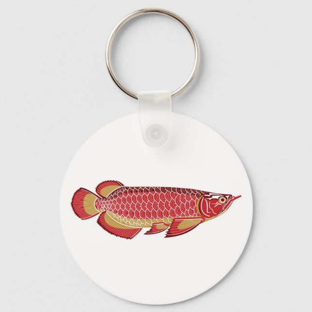 Arowana Button Keychain (Front)