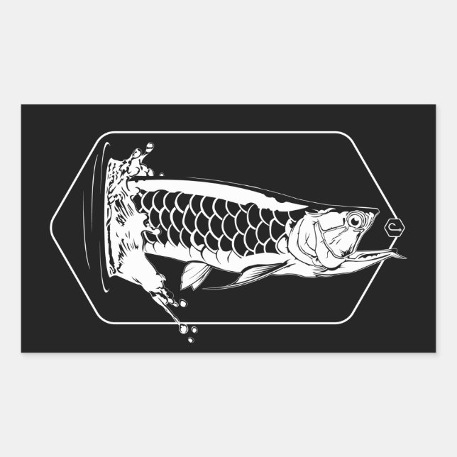 Arowana Jump Rectangular Sticker (Front)