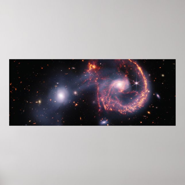 Arp 107 (NIRCam and MIRI Image) Poster (Front)