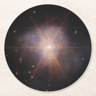 Arp 220 Lights Up The Night Sky Round Paper Coaster