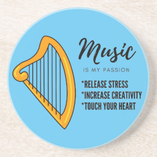 arpa, music lover  grocery bag luggage handle wrap coaster