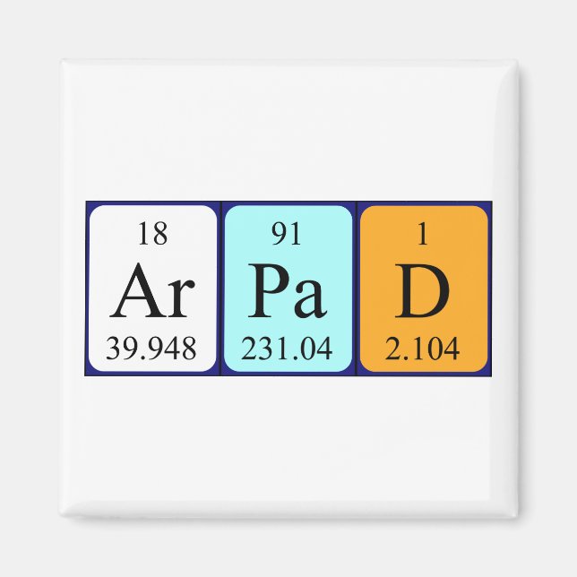 Árpád periodic table name magnet (Front)