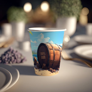 Arr! Pirate Boys "100% Rum" Joke Birthday Paper Cups