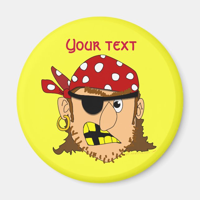 Arr Pirate Man Customisable Pirate Stuff Magnet (Front)