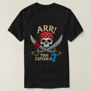 Arr! This Captain is 7 - Pirate 7th Birthday Boy T-Shirt