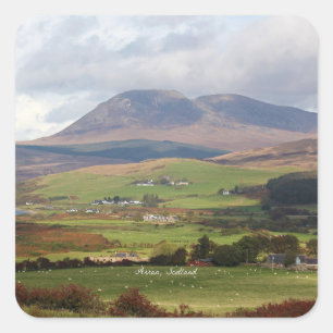 Arran, Scotland landscape photograph Square Sticker