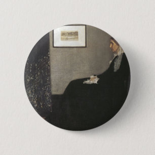 Arrangement in Grey and Black - Whistler's Mother 6 Cm Round Badge
