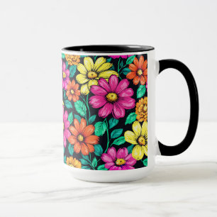 Arrangement of Colorful Flowers Mug