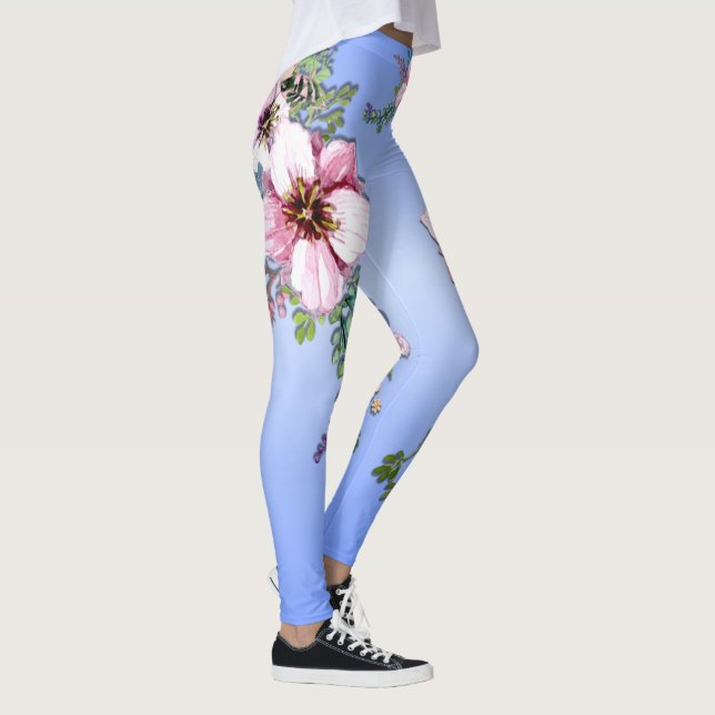 Arrangement of Flowers Blue Leggings (Right)