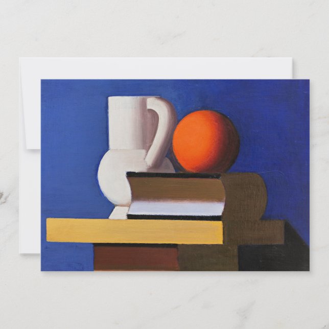 Arrangement with White Jug, Orange and Book Card (Front)