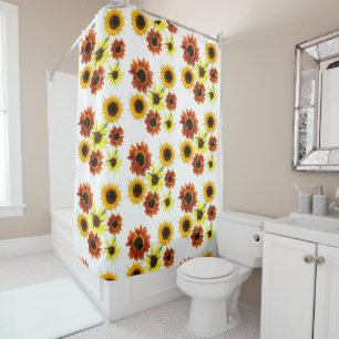 Array of Colourful Sunflowers Shower Curtains