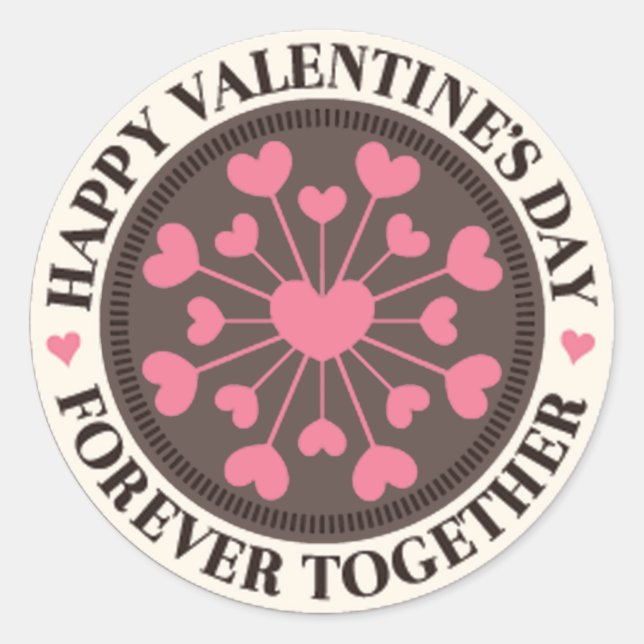 Array of Hearts Forever Together Valentine ID1086 Classic Round Sticker (Front)