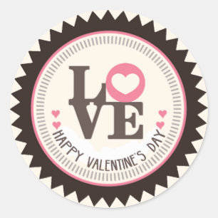 Array of Love Happy Valentine's Day Classic Round Sticker