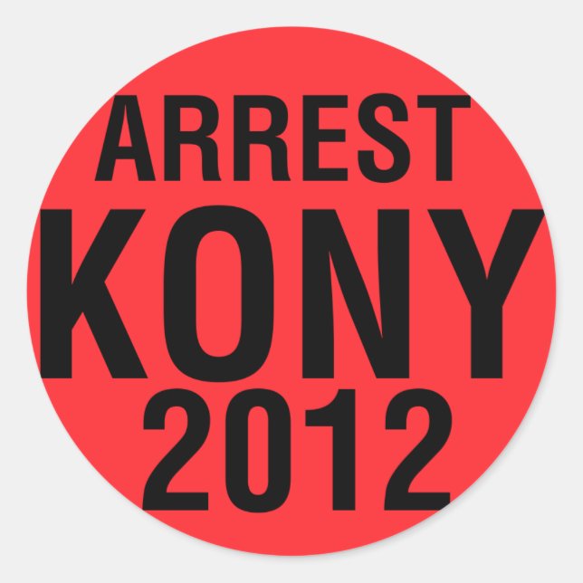 Arrest KONY 2012 round Sticker (Front)