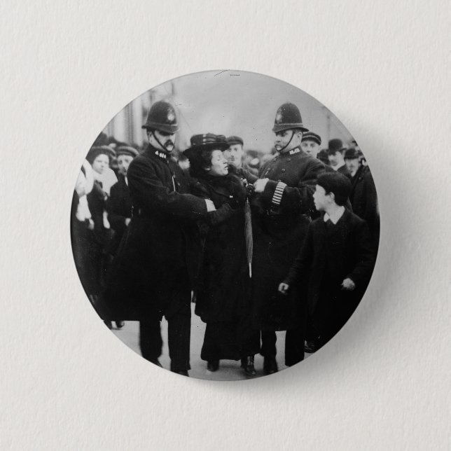 Arrest of a Suffragette in London England c 1910 6 Cm Round Badge (Front)