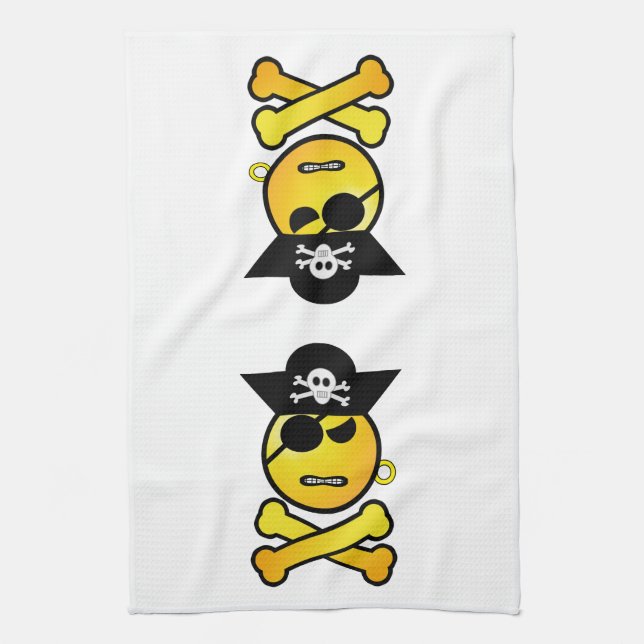 ARRGH - GRR  Emoticon Pirate Tea Towel (Vertical)