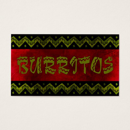 arriba burittos (loyalty punch card) business card