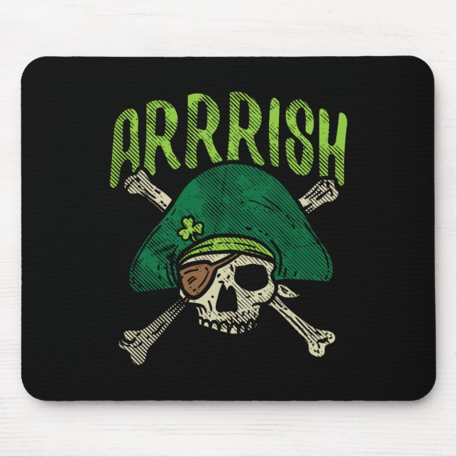 Arrish Irish Pirate Skull Leprechaun St Patricks D Mouse Mat (Front)