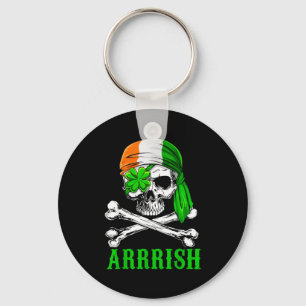Arrish Irish Rate Skull St Patricks Day Clover Gif Key Ring