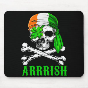 Arrish Irish Rate Skull St Patricks Day Clover Gif Mouse Mat