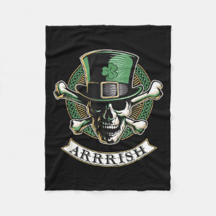 Arrish Irish Rate St Patricks Day, Rate Men Funny  Fleece Blanket