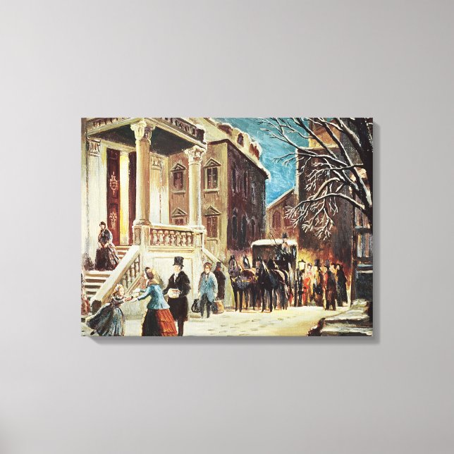 Arrival at the Christmas Party Canvas Print (Front)