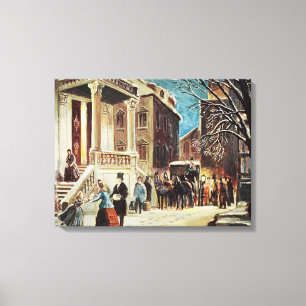 Arrival at the Christmas Party Canvas Print