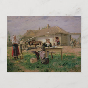 Arrival of a School Mistress in the Postcard