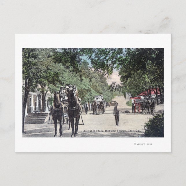 Arrival of a StagecoachHighland Springs, CA Postcard (Front)