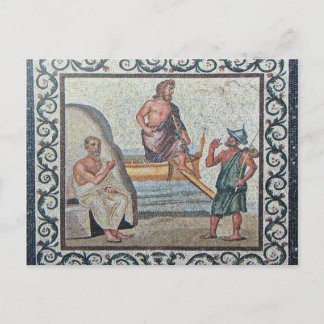 Arrival of Asklepios Mosaic Kos Island Postcard
