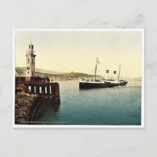 Arrival of Boulogne boat, Folkestone, England rare Postcard