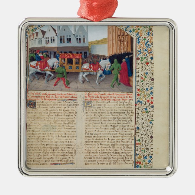Arrival of Emperor Charles IV Metal Tree Decoration (Front)