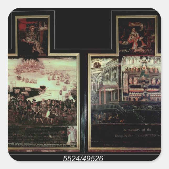 Arrival of Queen Elizabeth I at Tilbury Square Sticker (Front)