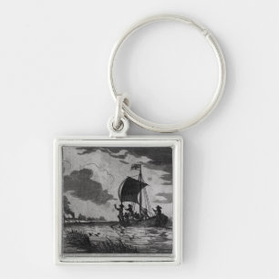 Arrival of the English at Roanoke Key Ring