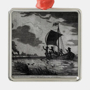Arrival of the English at Roanoke Metal Tree Decoration